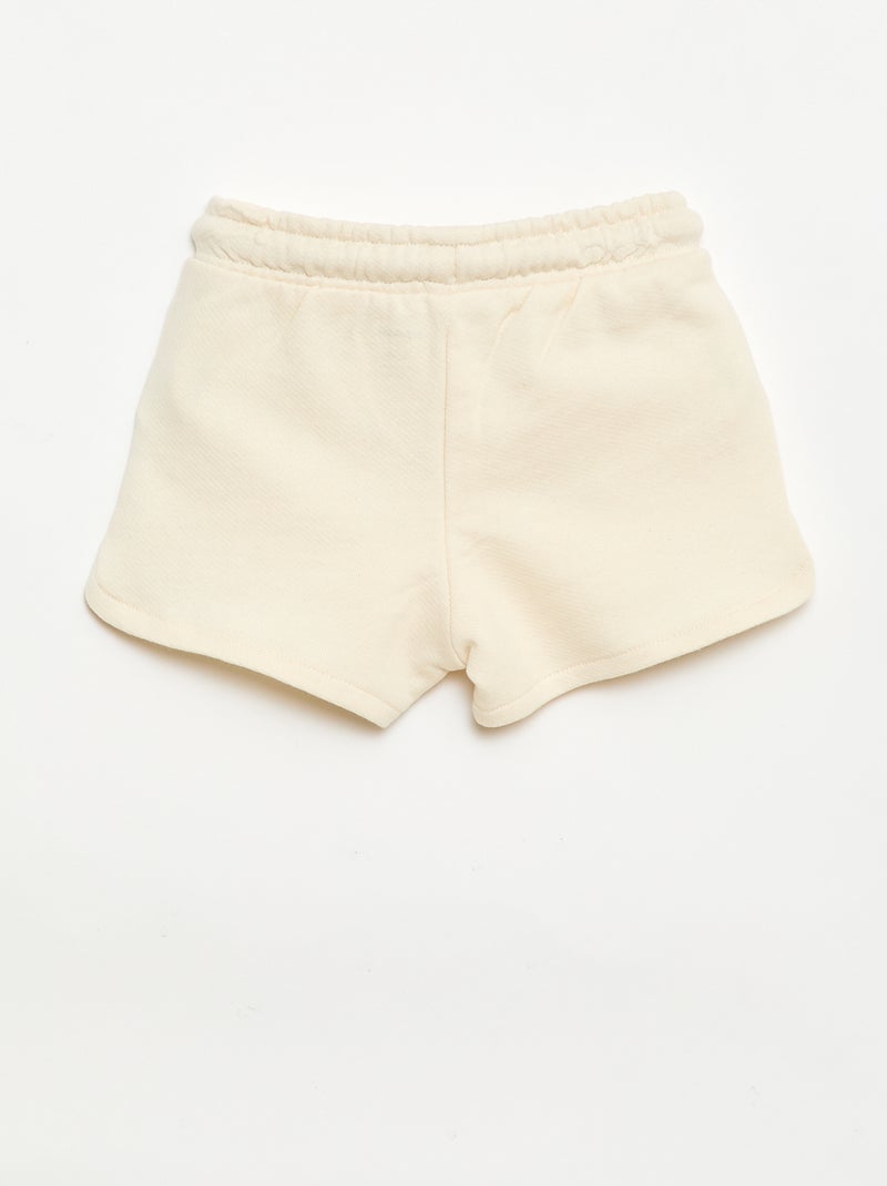 Effen short van lichte molton Wit - Kiabi