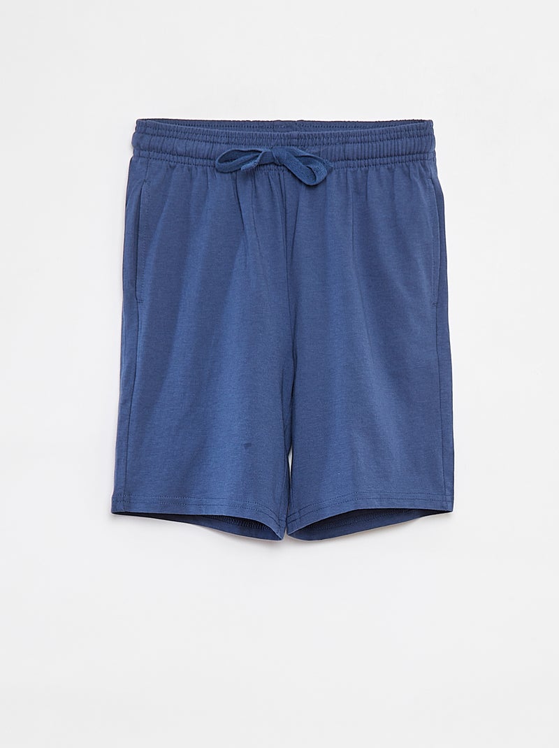 Effen short van lichte spijkerstof met 2 zakken Blauw - Kiabi