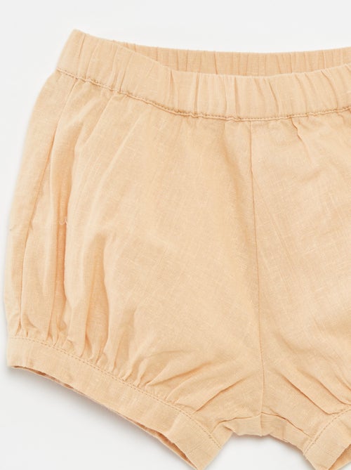 Effen short van linnenmix - Kiabi