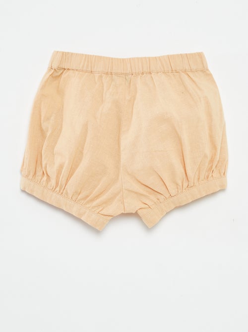 Effen short van linnenmix - Kiabi