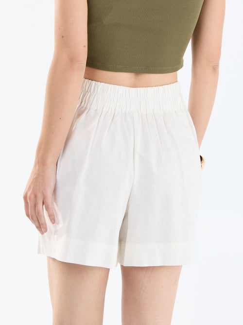 Effen short van linnenmix - Kiabi