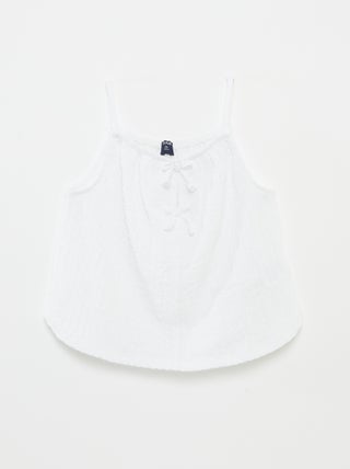 Effen singlet met sierstrikjes