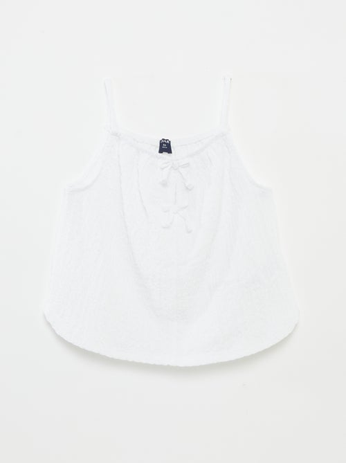 Effen singlet met sierstrikjes - Kiabi