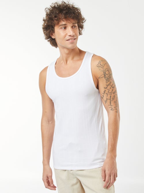 Effen singlet van ribtricot - Kiabi