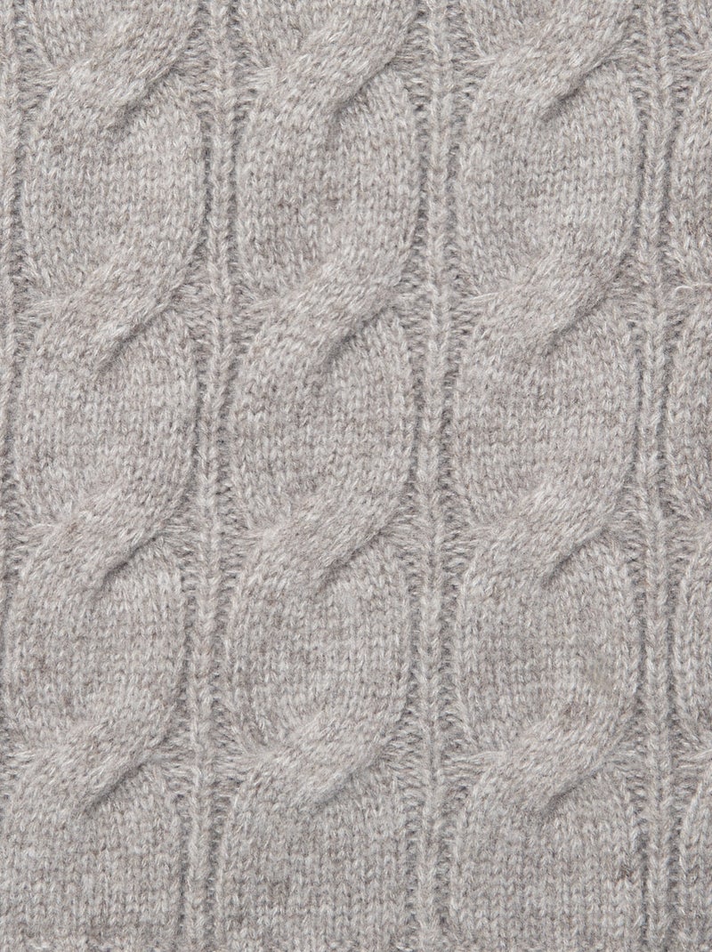 Effen sjaal met kabelpatroon Bruin - Kiabi