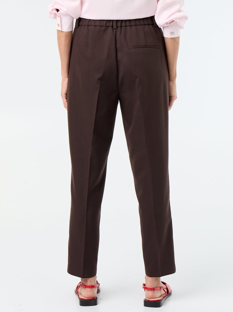 Effen skinny broek met 2 zakken Bruin - Kiabi