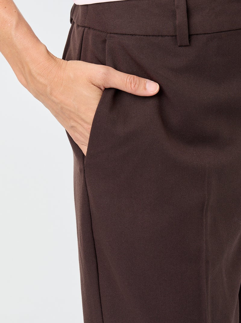 Effen skinny broek met 2 zakken Bruin - Kiabi