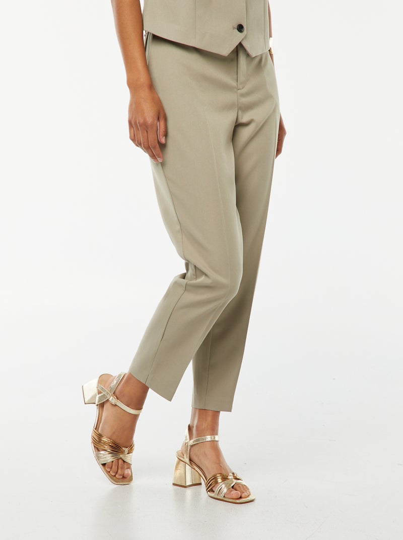 Effen skinny broek met 2 zakken Groen - Kiabi