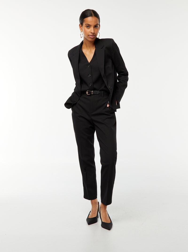 Effen skinny broek met 2 zakken zwart - Kiabi