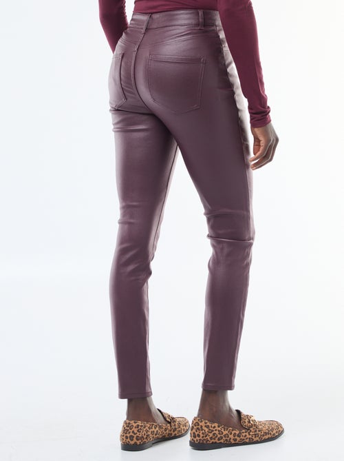 Effen skinny broek met coating - Kiabi
