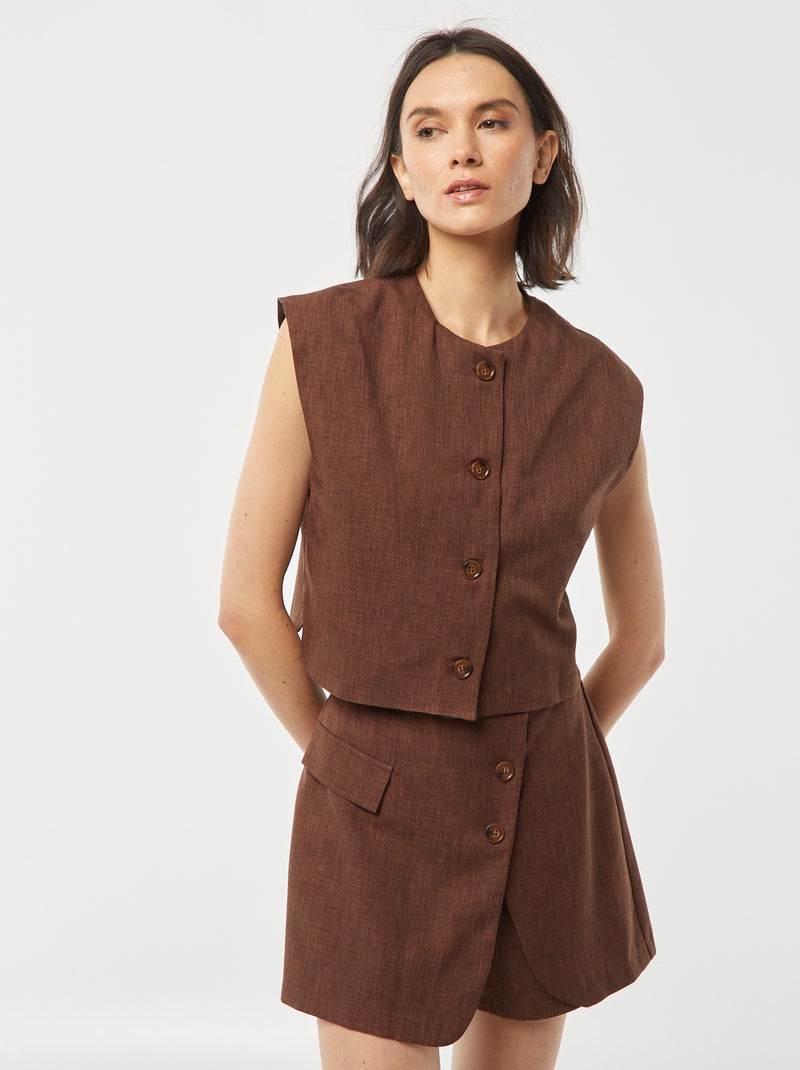 Effen skort bruin - Kiabi