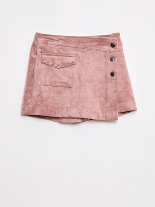 Effen skort van suèdine