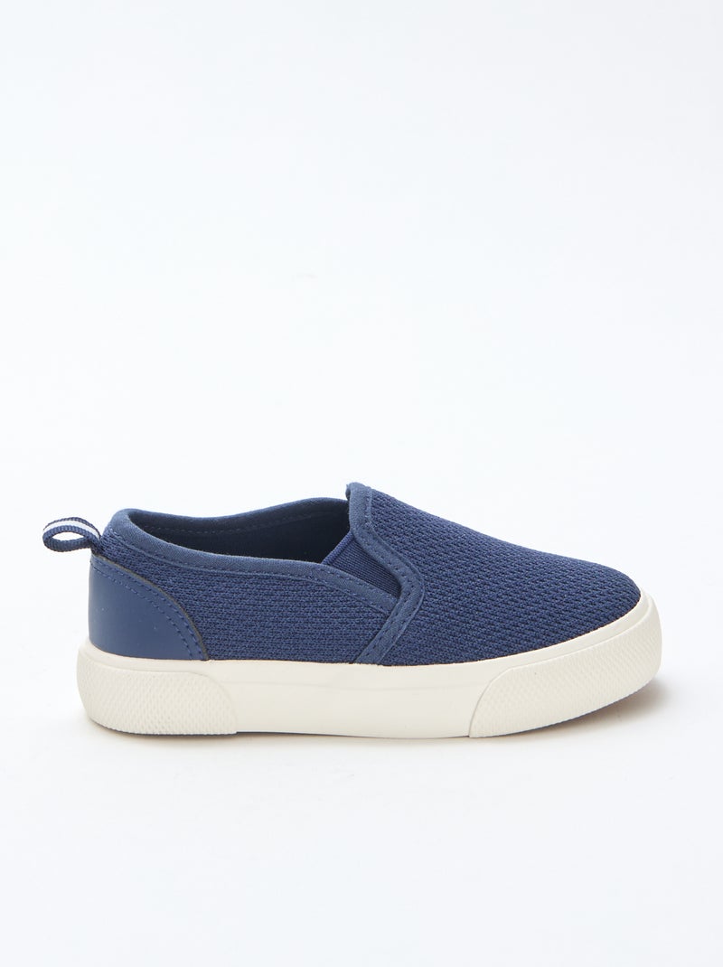 Effen sneakers van mesh | Instapmodel Blauw - Kiabi