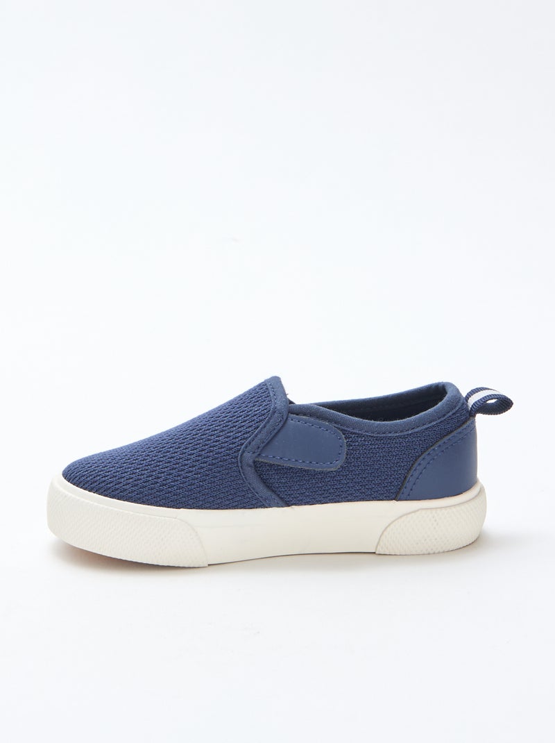 Effen sneakers van mesh | Instapmodel Blauw - Kiabi