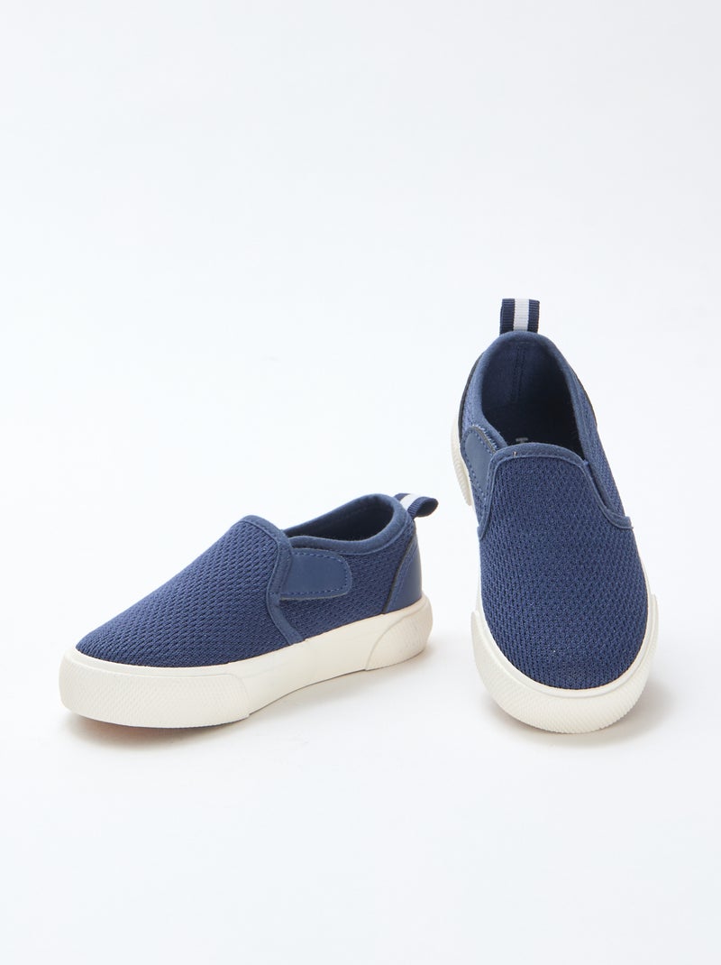 Effen sneakers van mesh | Instapmodel Blauw - Kiabi