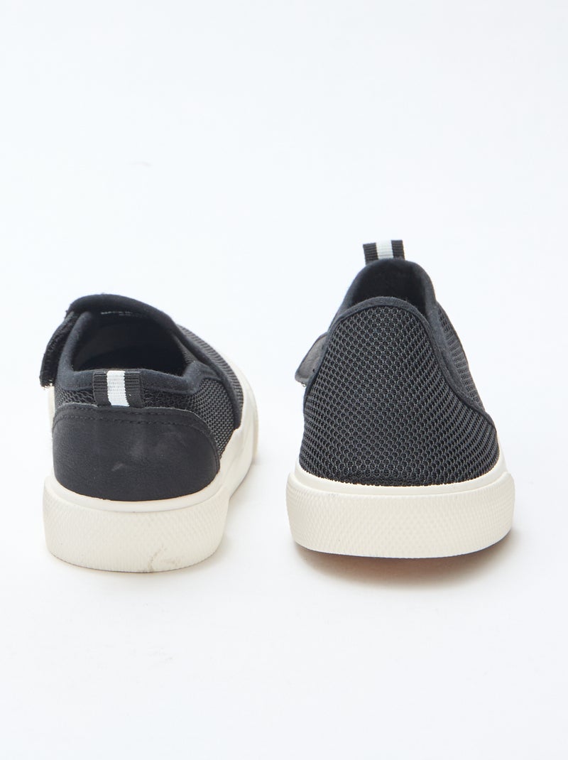 Effen sneakers van mesh | Instapmodel Zwart - Kiabi