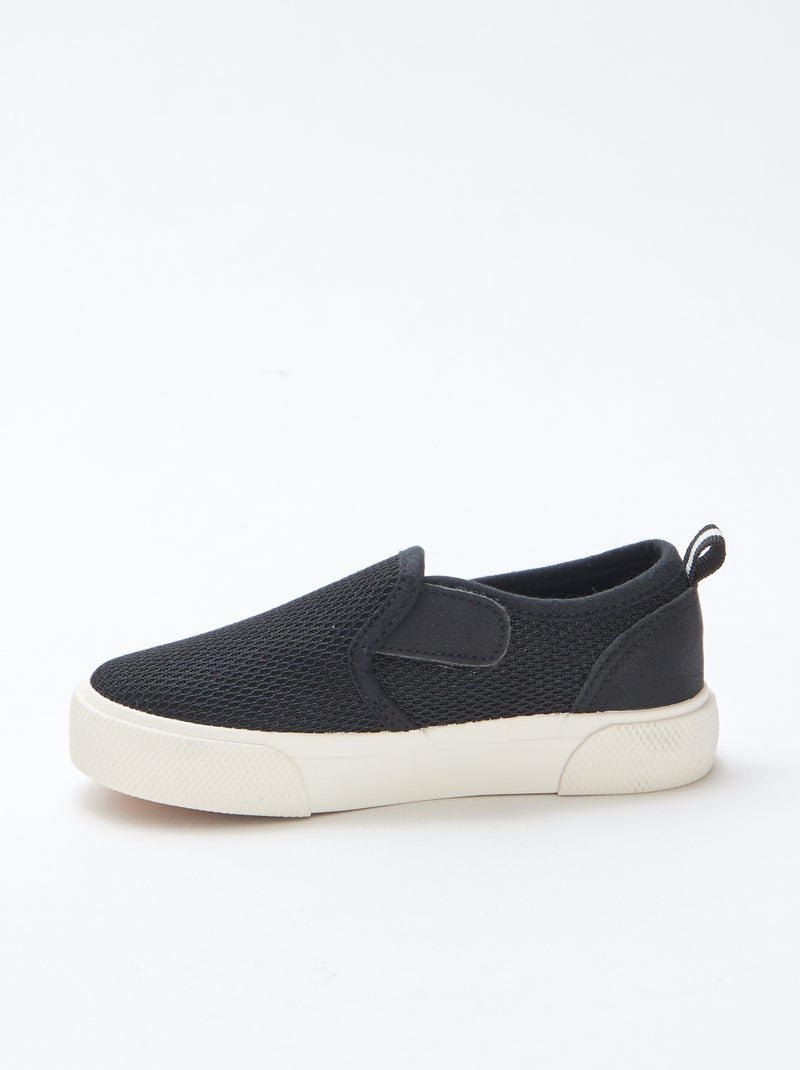 Effen sneakers van mesh | Instapmodel Zwart - Kiabi