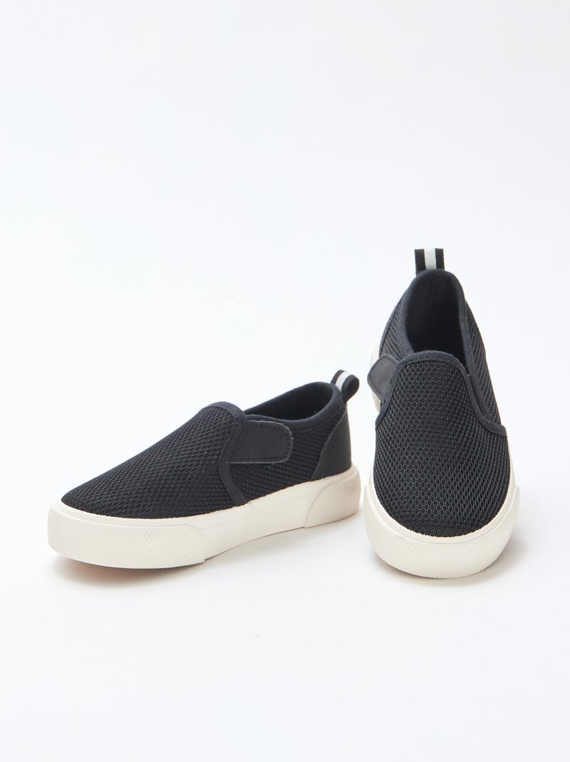 Effen sneakers van mesh | Instapmodel Zwart - Kiabi
