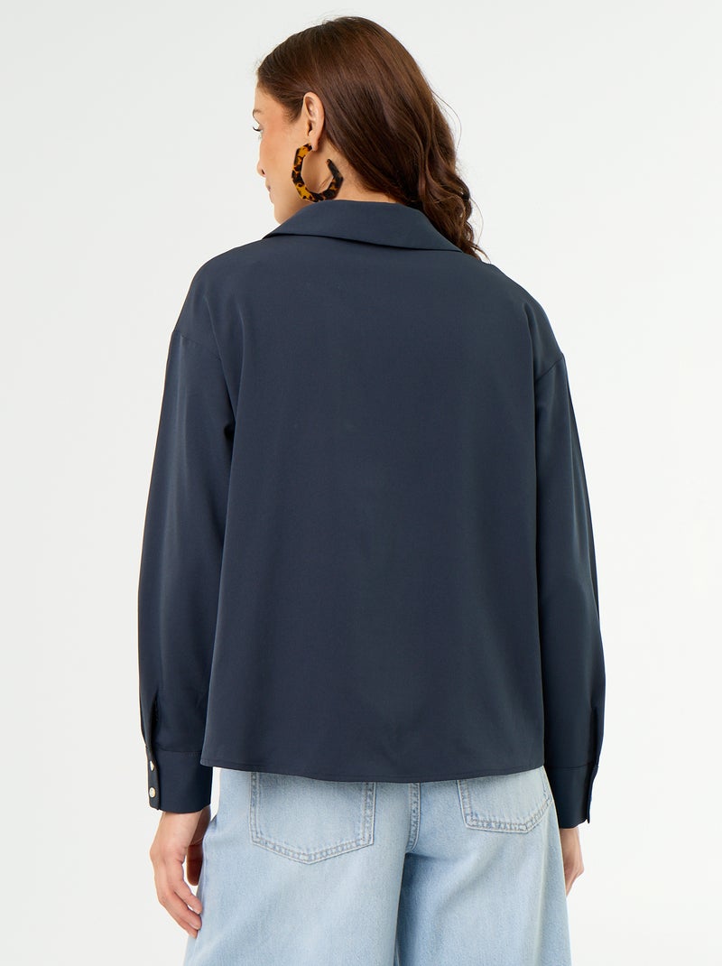 Effen soepele blouse Blauw - Kiabi