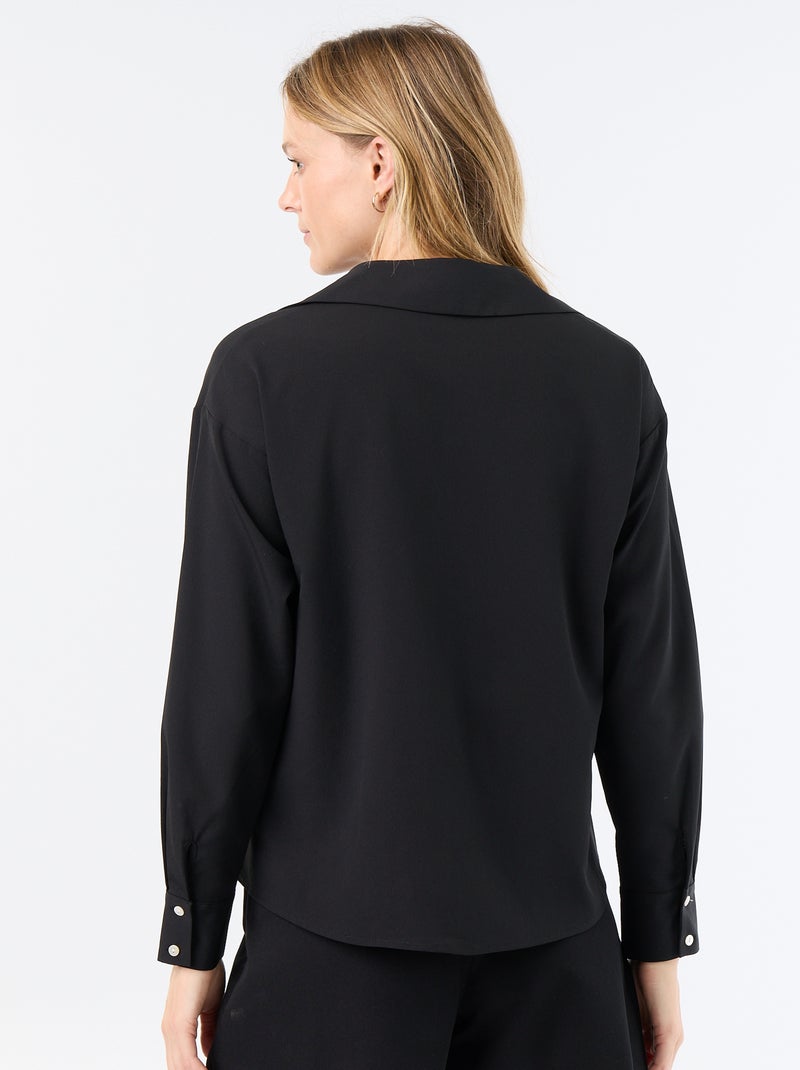Effen soepele blouse Zwart - Kiabi