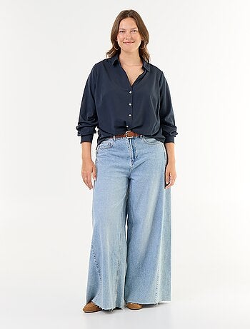 Effen soepelvallende blouse