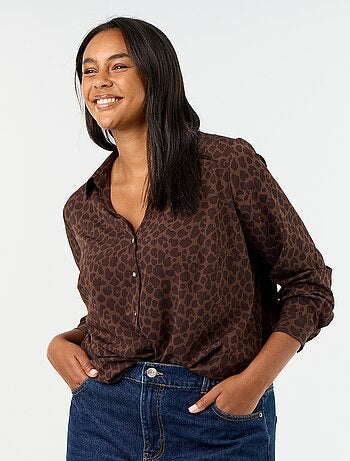 Effen soepelvallende blouse