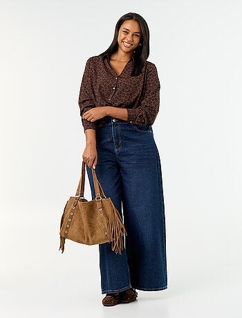 Effen soepelvallende blouse