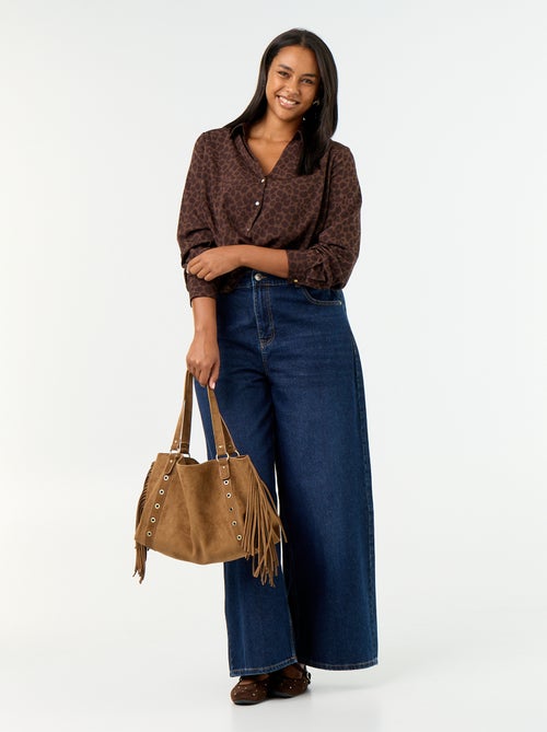 Effen soepelvallende blouse - Kiabi