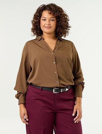 Effen soepelvallende blouse
