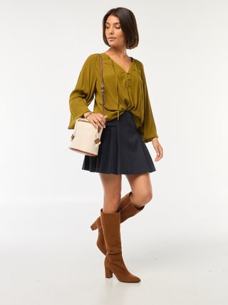 Effen soepelvallende blouse
