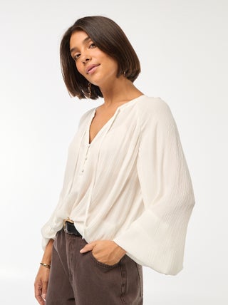 Effen soepelvallende blouse