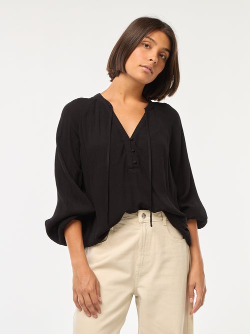 Effen soepelvallende blouse - Kiabi