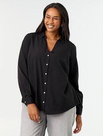 Effen soepelvallende blouse