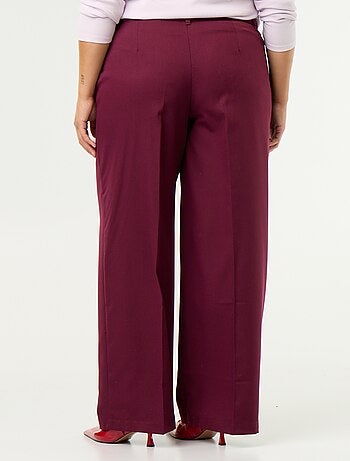 Effen, soepelvallende broek met wijde pijpen