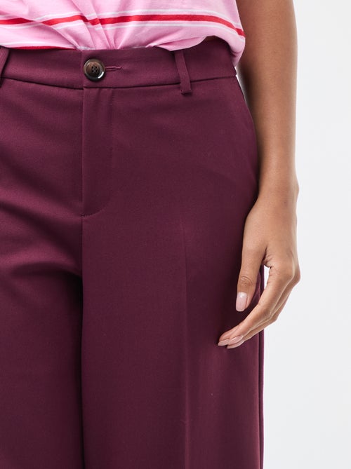 Effen, soepelvallende broek met wijde pijpen - Kiabi