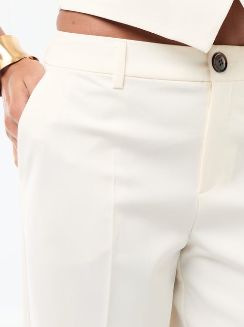 Effen, soepelvallende broek met wijde pijpen - Kiabi