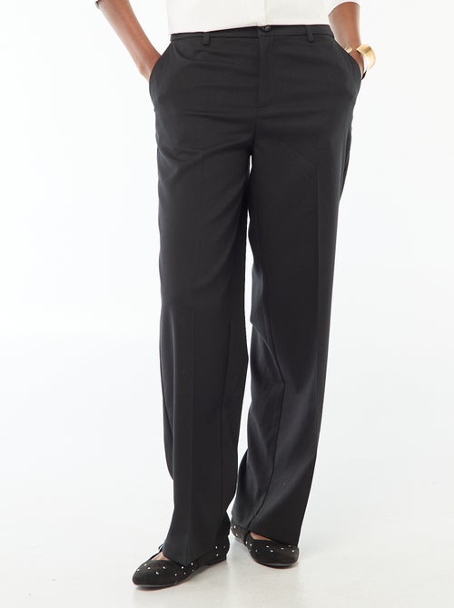 Effen, soepelvallende broek met wijde pijpen - Kiabi