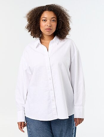 Effen soepelvallende oxfordblouse