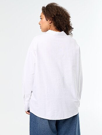Effen soepelvallende oxfordblouse
