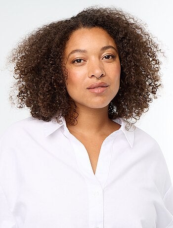 Effen soepelvallende oxfordblouse