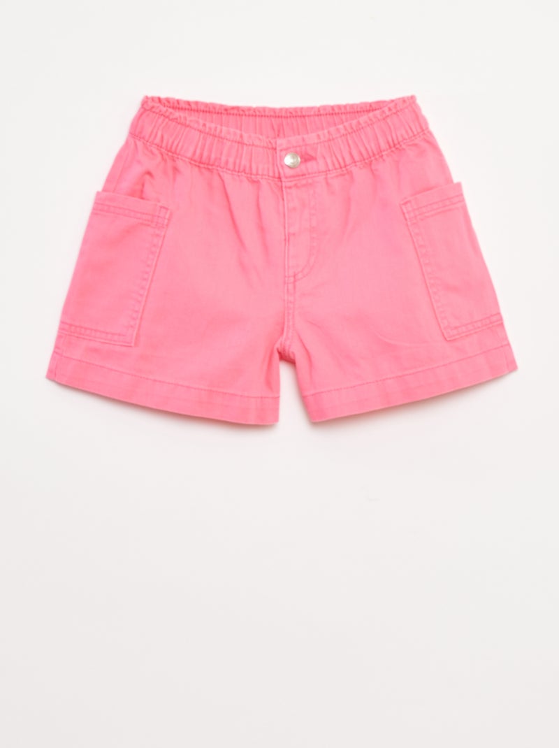 Effen spijkershort met zakken Rose - Kiabi