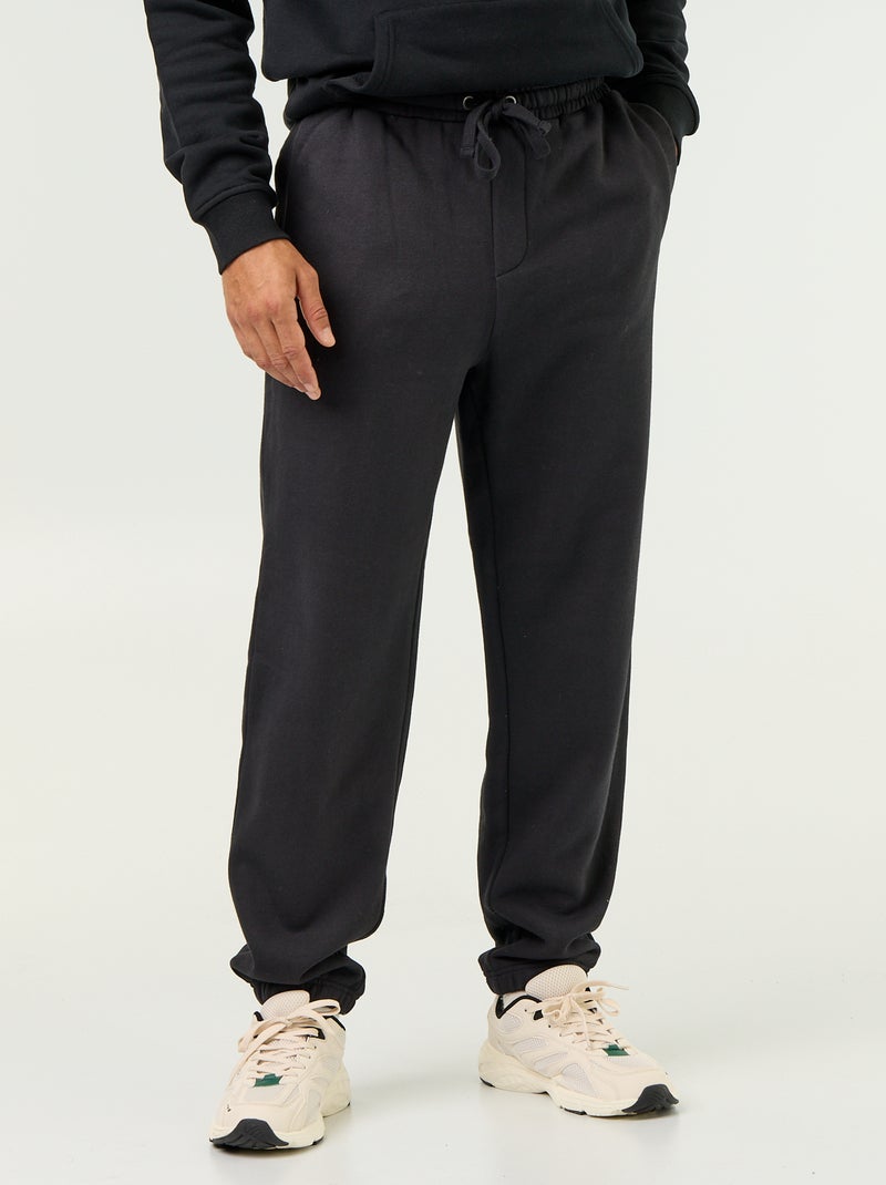Effen sporttraining van molton Zwart - Kiabi