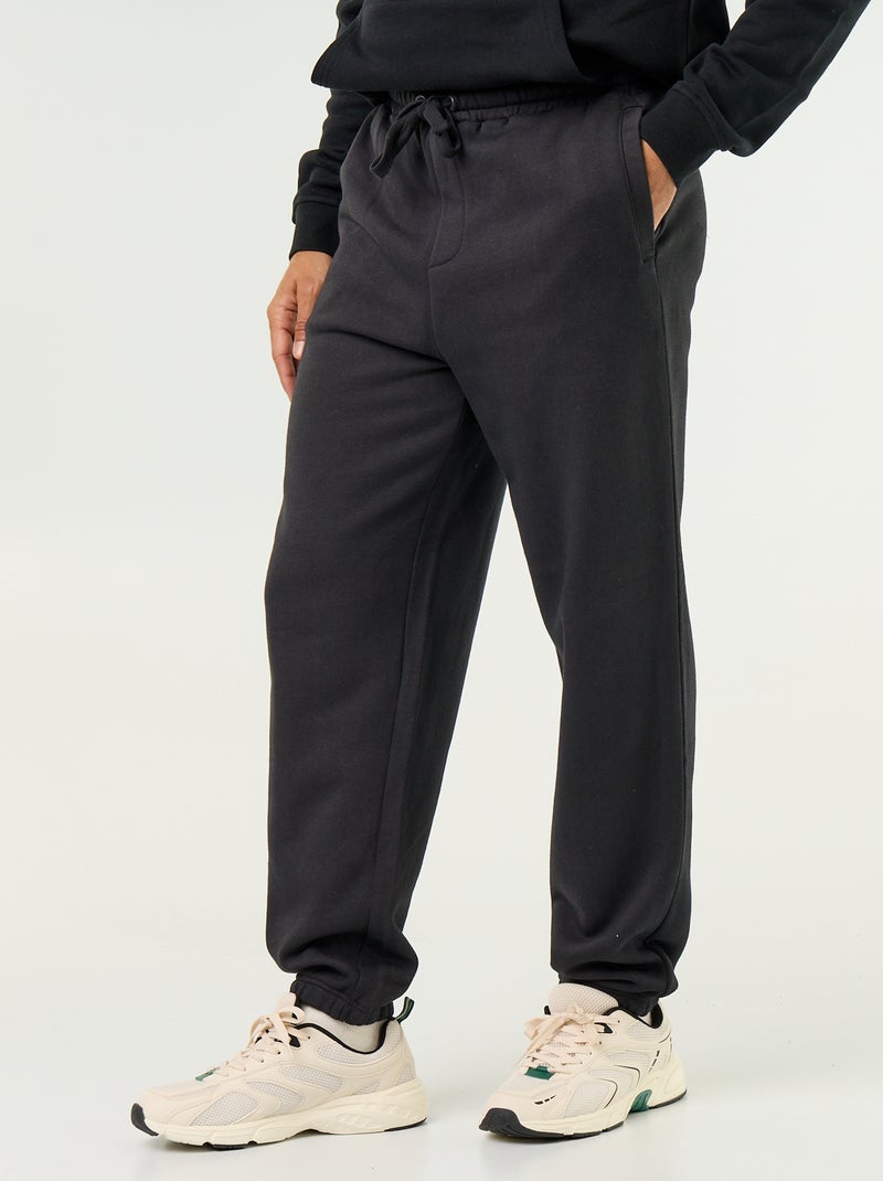 Effen sporttraining van molton Zwart - Kiabi