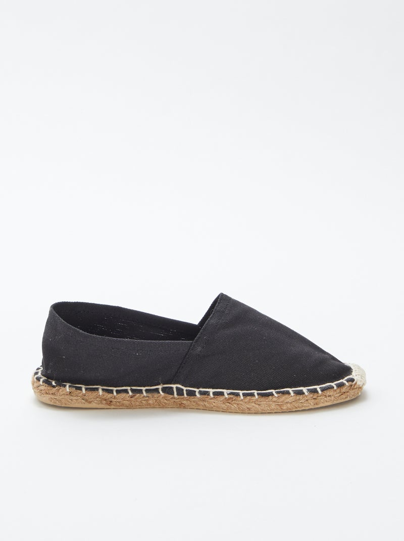 Effen stoffen espadrilles ZWART - Kiabi