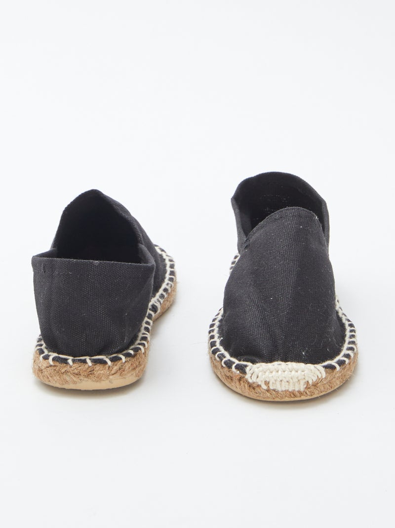 Effen stoffen espadrilles ZWART - Kiabi
