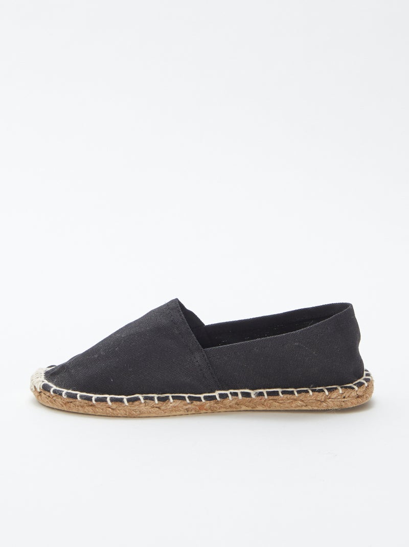 Effen stoffen espadrilles ZWART - Kiabi