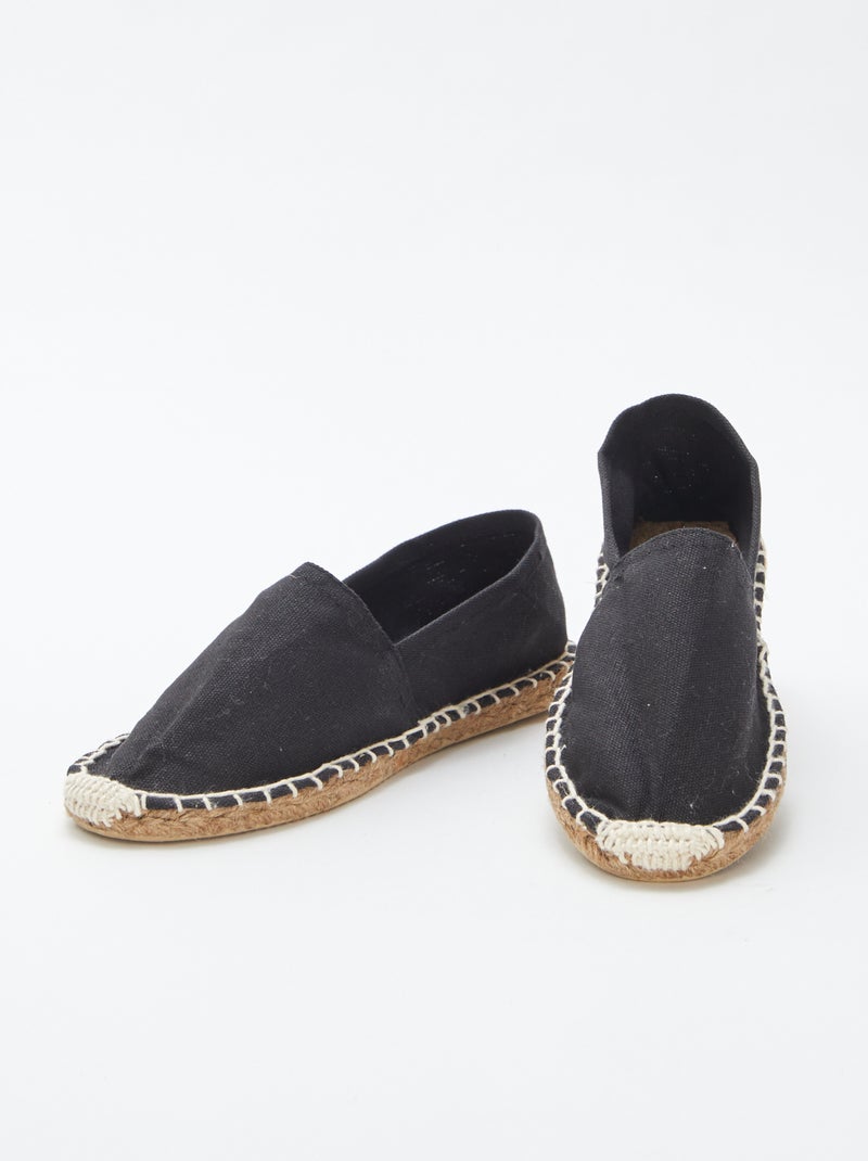 Effen stoffen espadrilles ZWART - Kiabi