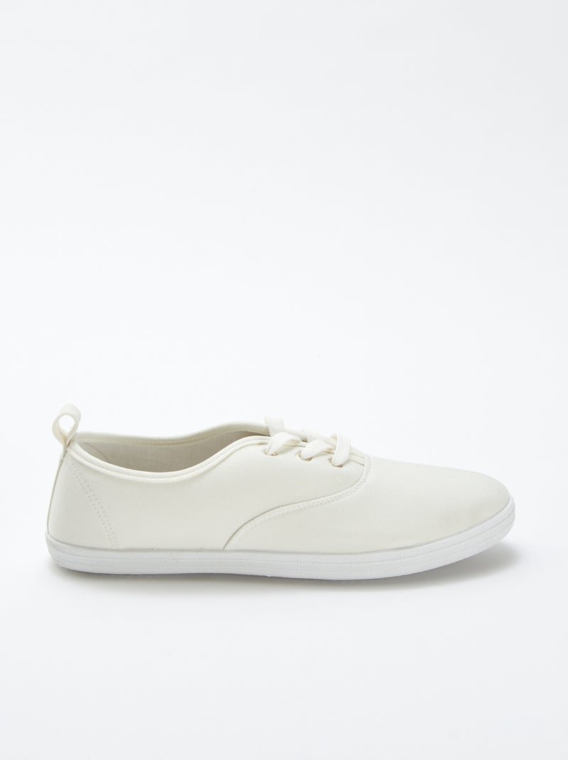 Effen stoffen sneakers WIT - Kiabi