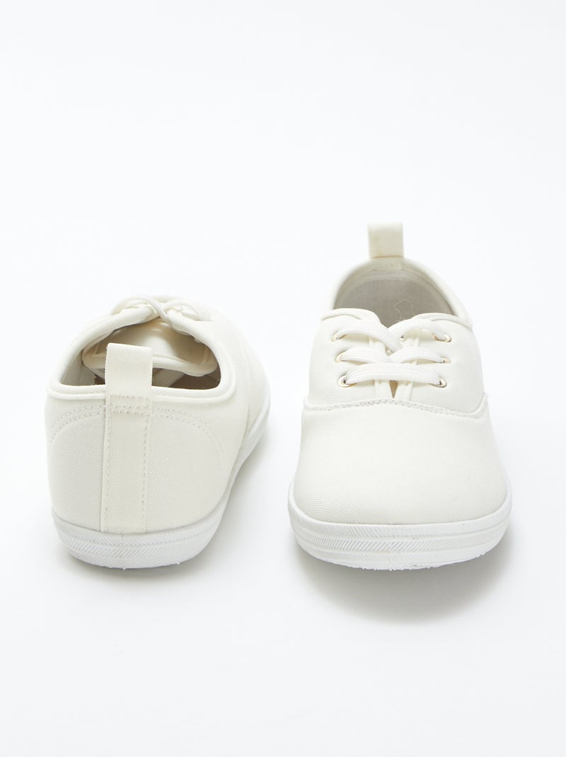Effen stoffen sneakers WIT - Kiabi