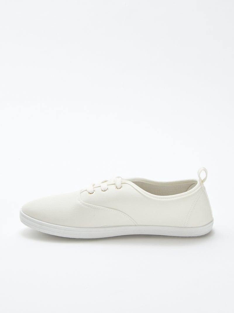 Effen stoffen sneakers WIT - Kiabi